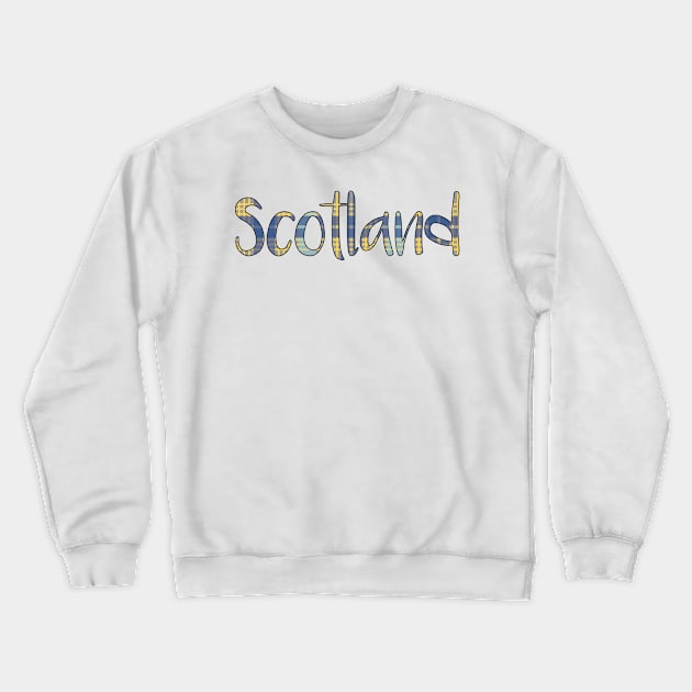 SCOTLAND, Blue and Yellow Tartan Style Design Crewneck Sweatshirt by MacPean